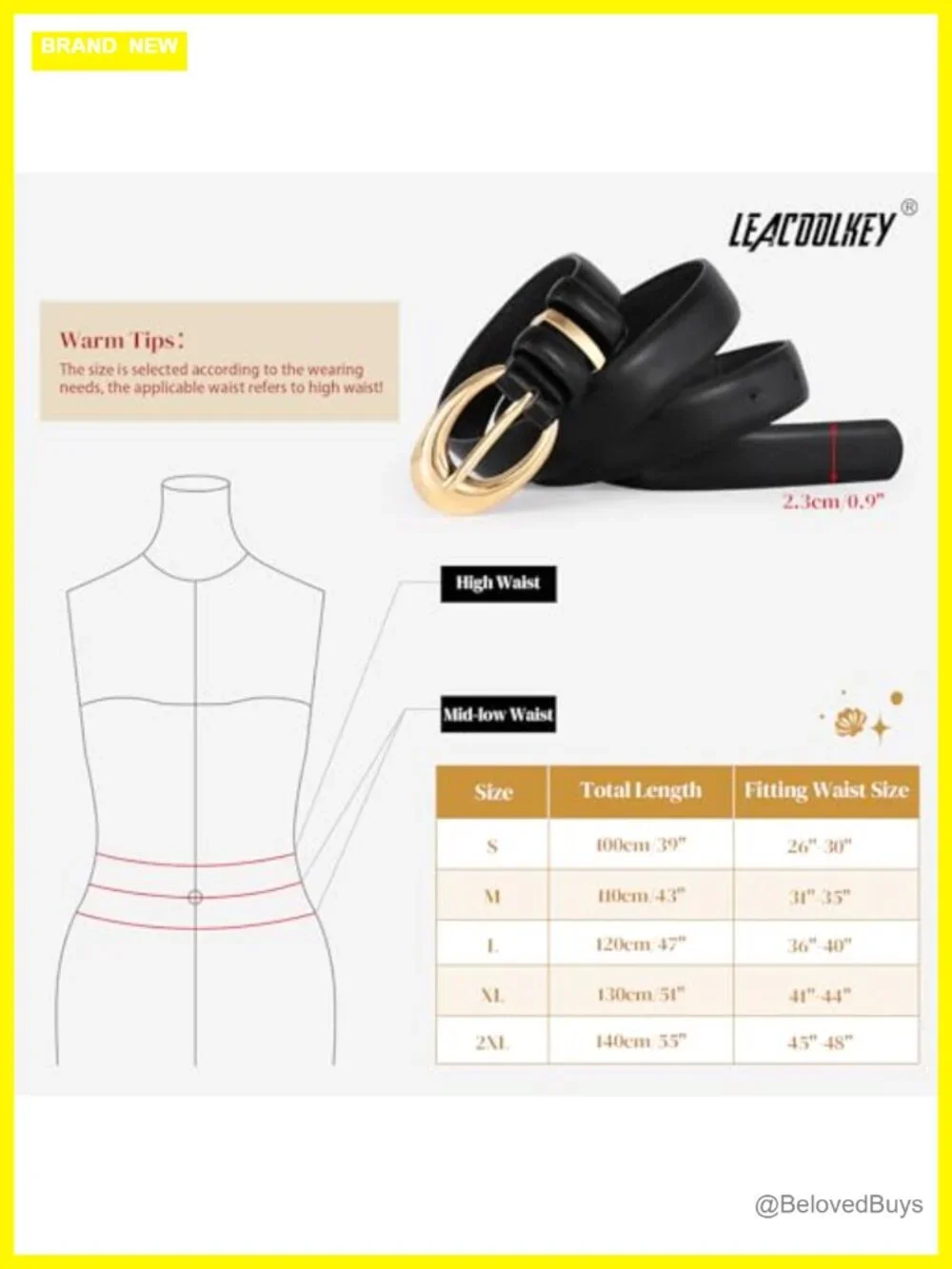 2 Pack Women's Faux Leather Belts with Gold Silver Buckle - Adjustable Fashion